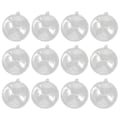 Miniatyrbilde 2 av 2: 12 stk 4 cm gjennomsiktige plastballer Fyllbare hule kuler Julepynt Hengepynt Fest Bryllup Dekor