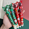 Miniatyrbild 2 av 5: 4-pack 10-färgade julkulapennor, 10-färgad allt-i-ett-färg multifunktionell markeringspenna