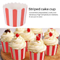 Pikkukuva 2 / 5: 50X Cupcake-käärepaperi, kakkukapselit, leivontakupit, vuorat, muffinssi, keittiöleivonta, punaiset raidat [D] Red