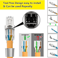 Miniatyrbillede 5 af 5: 2 stk. kompatible med Rj45 Cat7 stik, værktøjsfrie afskærmede modulære netværksstik, kompatible med installation Ca