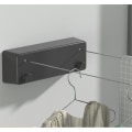 Miniatyrbild 1 av 2: Infällbar klädstreck, infällbar inomhustvättlina Väggmonterad rostfritt stål, 4,2 m / 13,8 ft  [kk] black