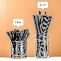 Miniatyrbilde 1 av 5: 500 stk Engangs Cocktail Sugerør 21/13cm Svart Lang Kort Bryllupsfest Utstyr[D] 21cm