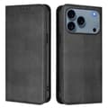 iPhone 17 Pro Max Läderfodral Retro Texturerad RFID-blockerande Telefonfodral Svart[D] Black Black