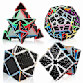 Miniatyrbillede 3 af 3: Kulfiber Speed Cube Sæt 3x3 Pyramide Megaminx 3x3x3 Skewb Square-1 Speed Cube Bundtpakke