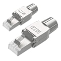 Miniatyrbillede 1 af 5: 2 stk. kompatible med Rj45 Cat7 stik, værktøjsfrie afskærmede modulære netværksstik, kompatible med installation Ca