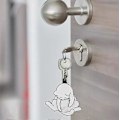 Miniatyrbillede 3 af 3: Sjov Vrikkende Kat Nøglering, 3D Roterende Kattebolde Fidget Legetøj Nøglering[D] white