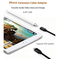 Miniatyrbilde 3 av 5: Videodatakabel 1m Lightning-forlengelseskabel for iPhone iPad, iPhone-forlengelseskabel Apple Mfi-sertifisert hun- til hann-kontakt Pass Audi[D]