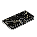 Miniatyrbild 4 av 4: Marmorläder Telefonfodral För OnePlus 13 Black Gold Marble