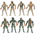 Miniatyrbild 4 av 5: Armé Män Leksakssoldater 4in Actionfigurer 8-delad Set För Barn Pojkar Flickor [kk] A