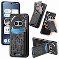 Miniatyrbillede 1 af 5: Til Nothing Phone (2a) Etui med Præget Mønster, Kortholder, Støttefod, Læder Bagcover [D] Multicolor Style D