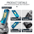 Miniatyrbilde 3 av 5: H15 LED Dagslys for Biler Frontlys 20000LM 80W for -/ /A180/- Q7 A6 A3/Golf 6 7 Silver
