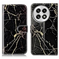 Miniatyrbild 1 av 4: Marmorläder Telefonfodral För OnePlus 13 Black Gold Marble