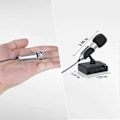 Miniatyrbillede 2 af 5: Mini Bærbar Vokal/Instrument Mikrofon Silver