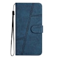 Miniatyrbillede 3 af 5: Syet Læder Telefonetui Til iPhone 16 Pro Max Blue