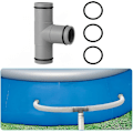 Miniatyrbild 5 av 5: T-stycksförlängning för slangkoppling, 38 mm till 32 mm, poolslangadapter för Intex Bestway Coleman, 3-vägs ventilslangkoppling med rostfritt [D] 3-way Valve 1 piece
