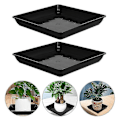 Miniatyrbilde 3 av 4: 2 stk. Plantefat Kvadratisk Plantefat Plast Plantebrett Dryppbrett for Blomsterpotte