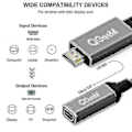 Miniatyrbild 5 av 5: Qgeem HDMI till Mini DP-konverteringsadapterkabel UHD 4K@30Hz-kontakt