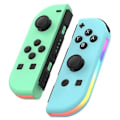 Miniatyrbild 2 av 5: 2 st Joypad-kontroller (V/H) för Switch, Trådlös Joypad-ersättning för Dual Vibration/RGB Light-E