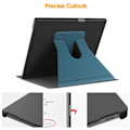 Miniatyrbilde 5 av 5: For ReMarkable Paper Pro Etui med Frontstøtte 360 Graders Rotasjon Stativ PC+PU Lær E-leser Deksel - Multicolor Lake Blue