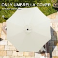 Miniatyrbillede 4 af 5: Udskiftningsdug til parasolovertræk, udendørs parasol udskiftningsovertræk [D] Beige 6-ribs 6.5FT-2m
