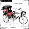 Miniatyrbilde 2 av 5: Trehjuling Modell Nostalgisk Retro Stil Utvidbar Kalesje Bevegelig Kjede Rickshaw Skrivebords Ornament Hjem Dekorasjon Gaver fra SENZHE