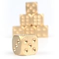 Miniatyrbild 4 av 5: 15mm Metalltärningar med Foder, 6-sidiga Gyllene Mahjongtärningar