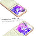 Miniatyrbillede 3 af 5: Til Motorola Razr 50 5G Cover - Elektroplettering Telefon Cover Farvet Glitter Design PU+TPU Beskyttende Cover Amber Yellow