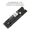 Pikkukuva 3 / 5: PCI-E X4 -paikkainen korotuskortti PCI-E -korotuskortti M2 - PCI-E -laajennuskortti Nopea tiedonsiirto 2 kpl[D] Black
