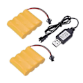 Miniatyrbillede 1 af 5: 2 stk. 4,8 V 700 mAh Ni-cd Aa Batteripakke Genopladelig Sm-2p Stik Til Rc Bil Legetøj Dz[D]