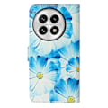 Miniatyrbild 3 av 4: Marmorläder Telefonfodral För OnePlus 13 Blue Flower