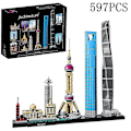 Miniatyrbilde 2 av 4: Verdensberømte Byarkitektur Skyline-samling Shanghai Byggeklosser Montering Klassisk Modellsett DIY Barn Klosser Lekegave