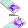 Miniatyrbild 3 av 5: Mobilfodral för Motorola Razr 50 5G, Galvaniserat, Färgad Glitterdesign, PU+TPU Skyddande Fodral Mint Green