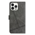 Miniatyrbillede 4 af 5: Syet Læder Telefonetui Til iPhone 16 Pro Max Grey