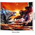 Miniatyrbild 2 av 5: Godzilla Väggbonad Väggbonad Väggdekoration Godzilla Vs Kong Monstertema Bakgrund Festtillbehör Bonad För Pojkar Presenter Hem Sovrum Vardagsrum