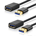 Pikkukuva 4 / 4: Usb 3.0 -tyyppinen urosliitin naarasliittimeen 2 m jatkokaapeli lataamiseen ja synkronointiin, musta