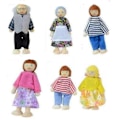 Pikkukuva 2 / 2: Lasten vaaleanpunaiset puiset huonekalut Nukkekoti Pienoiskoossa Huonekalusetti Nuken Lelut Lahjaksi Tee-se-itse[D] 6 Dolls Family Set
