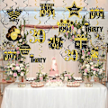 Miniatyrbilde 3 av 5: 30-årsdag Pynt Happy 30th Birthday Banner 30-årsjubileum Gull Glitter Bursdagsparty Pynt