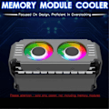 Miniatyrbild 2 av 5: Datorminnesmodulkylare för PC DDR4 DDR5 Överklockning Dubbla ARGB Synkroniserade PWM-fläktar Aluminium RGB-kylare (a) Black