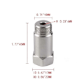Miniatyrbillede 2 af 5: 10 stk O2-sensor afstandsholder adapter forlænger forlængelse lige 45mm M18X1.5 forlænger afstandsholder C Silver