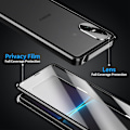 Miniatyrbild 5 av 5: För Sony Xperia 10 VI Härdat Glasfodral Metallram Klar PC Bak Magnetiskt Telefonfodral - Svart
