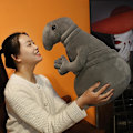 Miniatyrbild 2 av 4: Vercico Zhdun Meme Plyschleksaker Väntande Staty Tubbig Grå Blob Plyschleksak Mjuk Fylld Dock Homunculus Loxodontus Kreativ Söt 30cm Hög