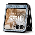 Miniatyrbilde 4 av 5: Mobildeksel i karbonfibertekstur for Motorola Razr 50 Blue