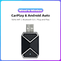 Miniatyrbild 4 av 5: Trådlös CarPlay-adapter Android Auto 2 i 1 Mini AI Box-adapter Bilar WiFi Röstassistent för tråd