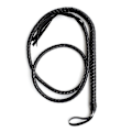 Miniatyrbillede 1 af 3: Håndlavet Læder Bull Whip til Ridning, 1,9m Ruskind Flettet Hestepisk (Sort)[D] Black Size 1