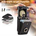 Miniatyrbillede 3 af 5: Crossbody Wallet Case til Samsung Galaxy Z Flip 6, Skulderrem Ring Stativ RFID Kreditkort Holder Læderetui Brown For Galaxy Z Flip 6