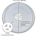 Pikkukuva 4 / 4: Universaali mikroaaltouunin kiertolevy lasista, 3 kiinnityspisteellä, 245 mm
