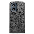 Miniatyrbild 3 av 5: R64 Vertikalt Vändbart Läderfodral för Motorola Edge 50 Fusion Black