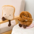Miniatyrbilde 3 av 5: Simulert Brød Plys Pute Myk Toast Brød Croissant Baguette Fyllt Leke Lumbar Rygg Klem Nap Pute Lang Stripe Plushie Tegneserie Mat Kastepute C
