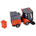 Miniatyrbillede 1 af 5: Gadefejemaskine med lys & - Friktionsdrevne hjul, aftagelig skraldespand & roterende børste[D] BlackGreyOrange