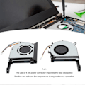 Miniatyrbild 5 av 5: 2 st Laptop CPU GPU Kylfläkt 4-polig Tyst Effektiv Ersättningsfläkt för TUF Gaming A15 FA506 IV FA506IU FA506IH FX506IU FX506LH Laptop